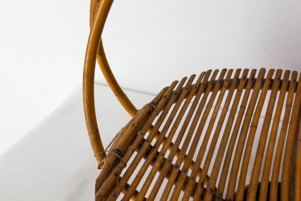 Mid-Century French Fruit Basket in Wicker-RIU-1298531