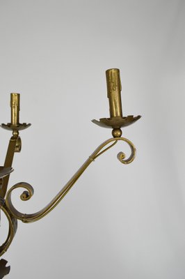 Mid-Century French Gilt Wrought Iron Floor Lamp, 1950s-XNH-564546