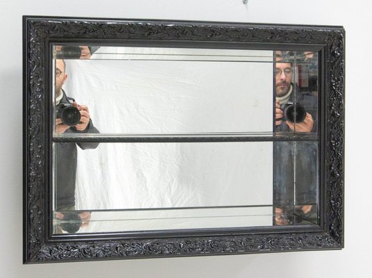 Mid-Century French Louis XV Style Decorative Mirrored Shelf in Stucco Frame-RIU-1142272