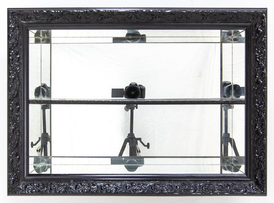 Mid-Century French Louis XV Style Decorative Mirrored Shelf in Stucco Frame-RIU-1142272