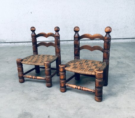 Mid-Century French Low Rush Chairs by Charles Dudouyt, 1950s, Set of 2-RQV-1094426