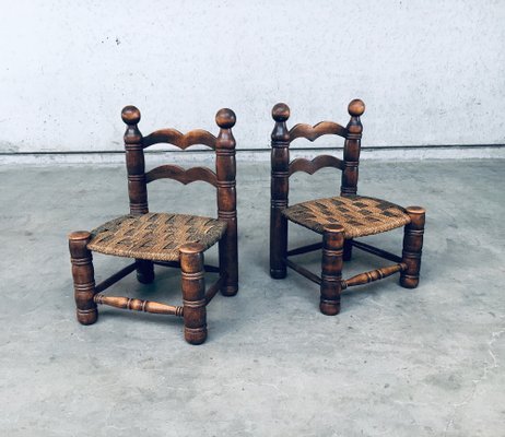 Mid-Century French Low Rush Chairs by Charles Dudouyt, 1950s, Set of 2-RQV-1094426