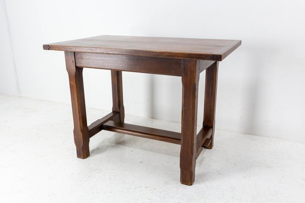 Mid-Century French Massive Oak Side Table-RIU-1309331