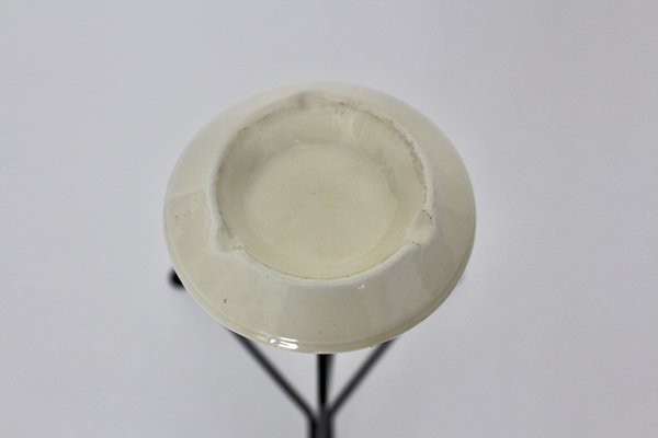 Mid-Century French Metal Ceramic Standing Ashtray by Michel Buffet, 1950s-NB-1337960