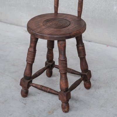 Mid-Century French Oak Turned Occasional Chair-JRP-1320427