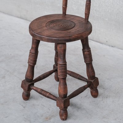 Mid-Century French Oak Turned Occasional Chair-JRP-1320427