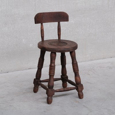 Mid-Century French Oak Turned Occasional Chair-JRP-1320427