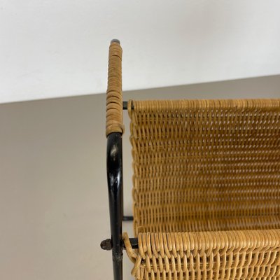 Mid-Century French Rattan Magazine Holder, 1950s-QZ-1343160