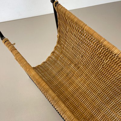 Mid-Century French Rattan Magazine Holder, 1950s-QZ-1343160