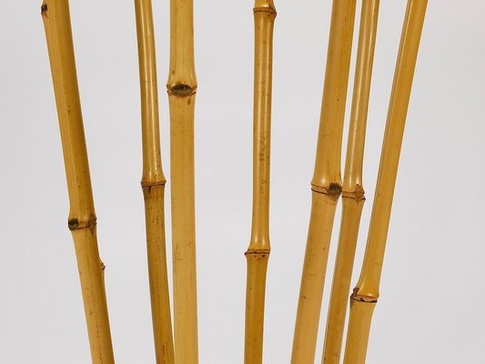 Mid-Century French Riviera Bamboo & Brass Umbrella Stand, Austria, 1950s-MWV-2031890