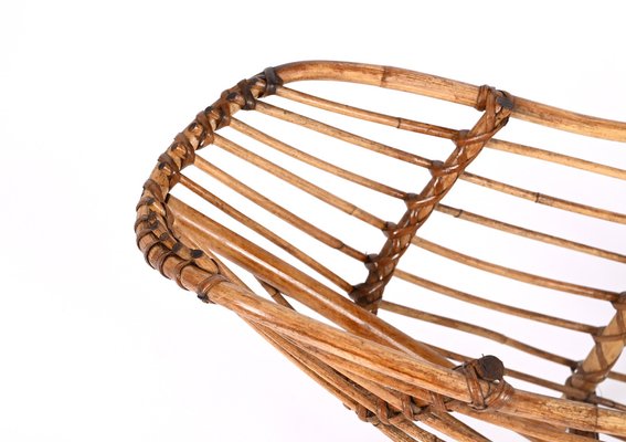 Mid-Century French Riviera Bamboo & Rattan Magazine Rack, Italy, 1960s-JDR-1343292