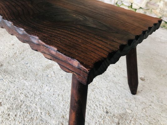 Mid-Century French Rustic Side Table on Tapered Legs-OJT-857120