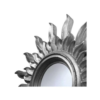 Mid-Century French Silver Wood Sun Mirror, 1960-UZ-863062