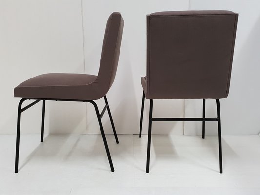 Mid-Century French Steel & Fabric Chairs, 1950s, Set of 2-CGX-564049