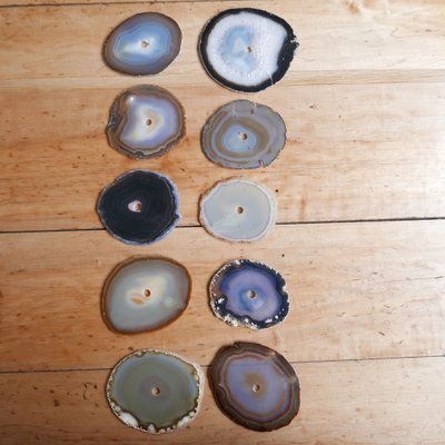 Mid-Century French Stone Coasters, Set of 10-JRP-1764569