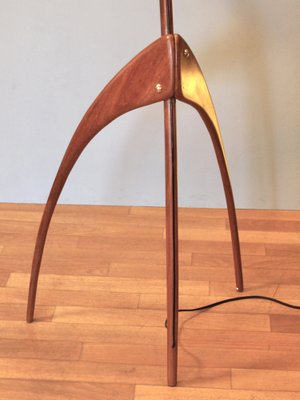 Mid-Century French Teak Floor Lamp by Jean Rispal, 1950s-SY-1794256