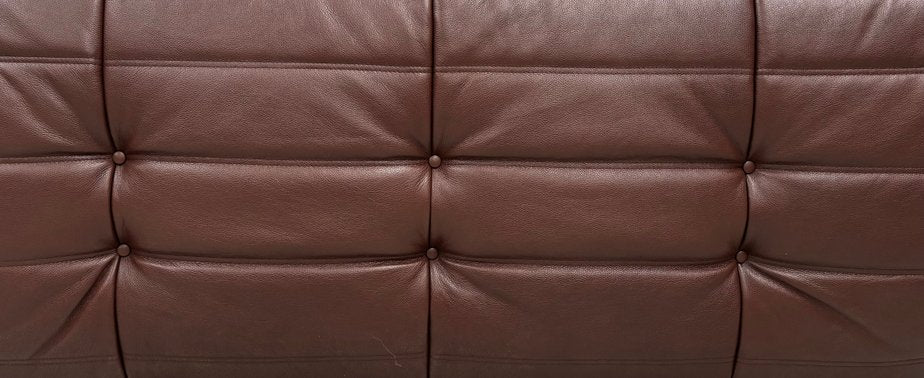 Mid-Century French Togo Sofa in Chestnut Brown Leather by Michel Ducaroy for Ligne Roset-XLZ-2025924