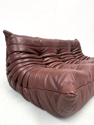 Mid-Century French Togo Sofa in Chestnut Brown Leather by Michel Ducaroy for Ligne Roset-XLZ-2025924