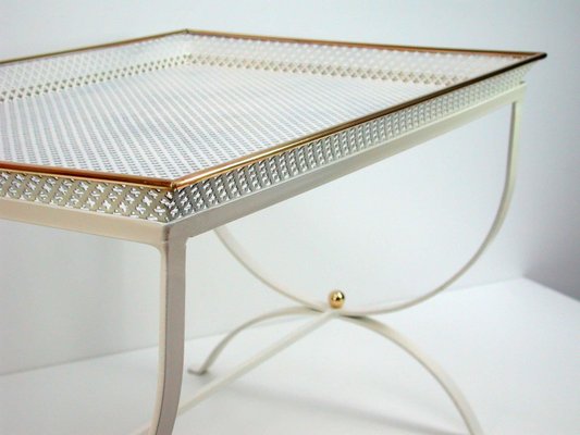 Mid-Century French White Side Table, 1950s-OE-897794