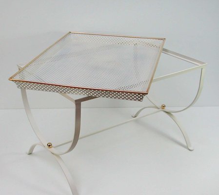 Mid-Century French White Side Table, 1950s-OE-897794