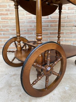 Mid-Century French Wooden Bar Cart Trolley, 1950s-NOU-1739762