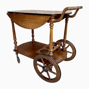 Mid-Century French Wooden Bar Cart Trolley, 1950s-NOU-1739762