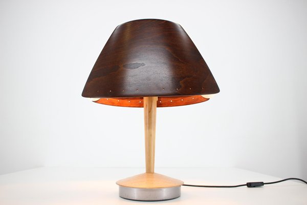 Mid-Century French Wooden Table Lamps from Lucid, 1970s, Set of 2-TZ-738282