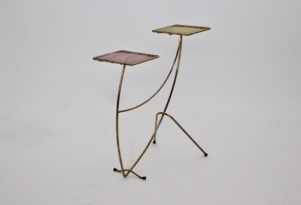 Mid-Century French Yellow and Pink Flower Stand in the Style of Mathieu Mategot, 1950s-NB-737589