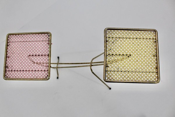 Mid-Century French Yellow and Pink Flower Stand in the Style of Mathieu Mategot, 1950s-NB-737589