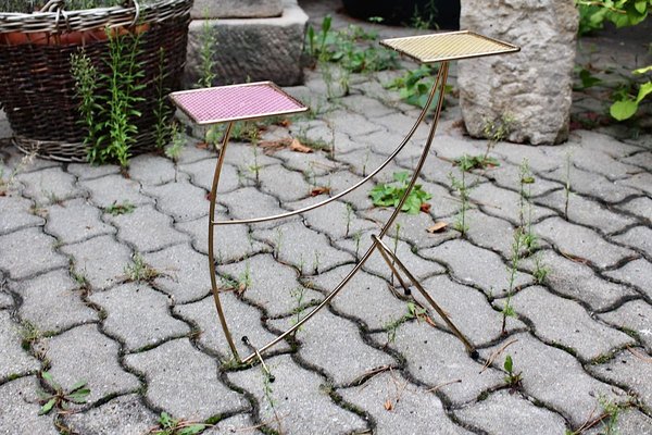 Mid-Century French Yellow and Pink Flower Stand in the Style of Mathieu Mategot, 1950s-NB-737589