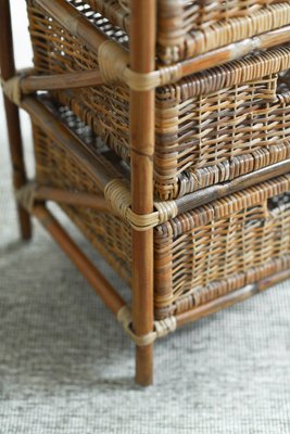 Mid-Century Fruit Stand Étagère with Handwoven Rattan Baskets, 1960s-MNF-2033842