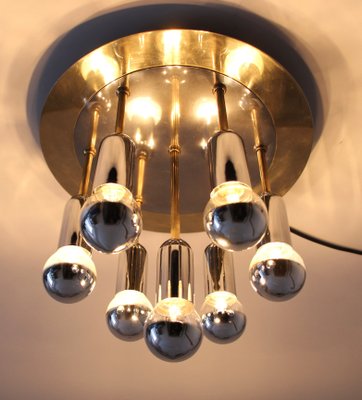 Mid-Century German Atomic Ceiling Lamp in Chrom & Brass from Cosack, 1970s-SY-2034928