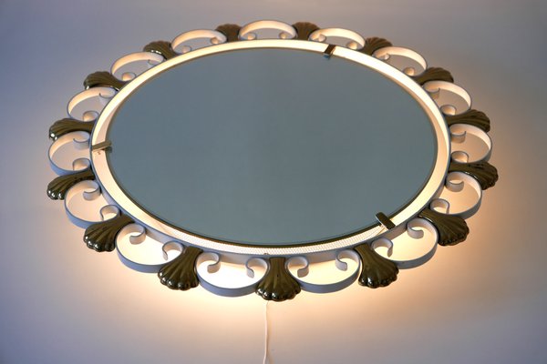 Mid-Century German Backlit Wall Mirror from Hillebrand Lighting, 1960s-WPT-566640