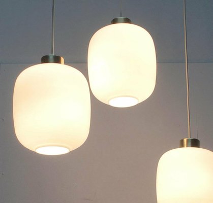 Mid-Century German Balloon Glass Pendant Lamps, 1960s, Set of 3-UAH-1725477