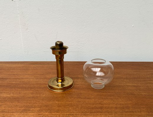 Mid-Century German Brass and Glass Candleholder by Harald Buchrucker, 1960s-UAH-1354649