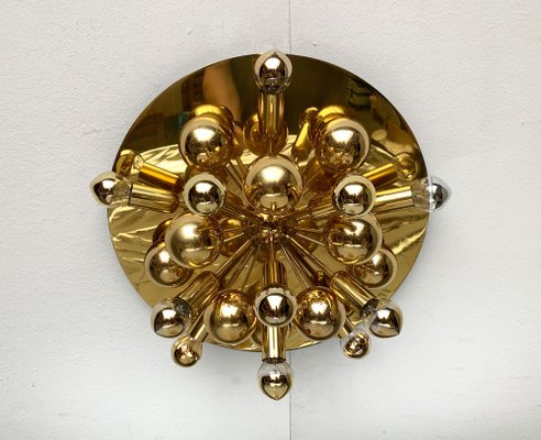 Mid-Century German Brass Atomic Ceiling or Wall Lamp by Dorothee Becker for Cosack, 1970s-UAH-1353122