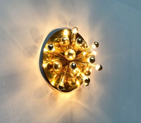 Mid-Century German Brass Atomic Ceiling or Wall Lamp by Dorothee Becker for Cosack, 1970s-UAH-1353122