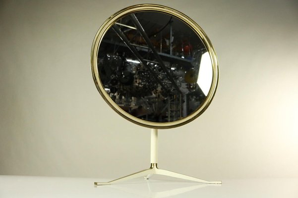 Mid-Century German Brass Vanity Mirror from Vereinigte Werkstätten Munich, 1950s-FUP-1396925