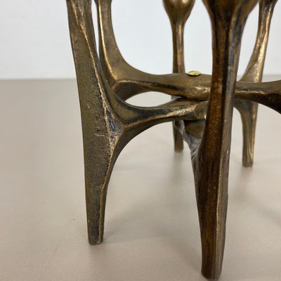 Mid-Century German Brutalist Candleholder in Bronze by Michael Harjes, 1960s-QZ-1257933