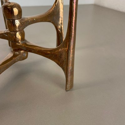 Mid-Century German Brutalist Candleholder in Bronze by Michael Harjes, 1960s-QZ-1372733