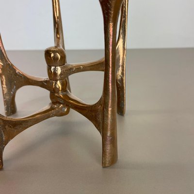 Mid-Century German Brutalist Candleholder in Bronze by Michael Harjes, 1960s-QZ-1372733