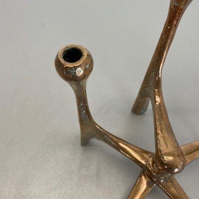 Mid-Century German Brutalist Candleholder in Bronze by Michael Harjes, 1960s-QZ-1372733