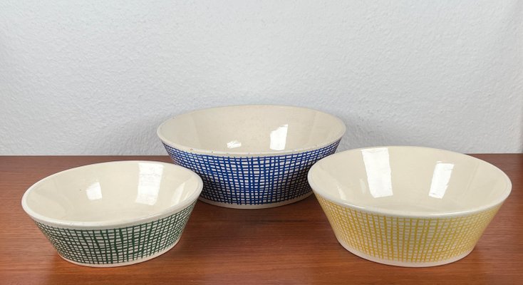 Mid-Century German Ceramic Bowls from Limburg, 1960s, Set of 3-UAH-2024488