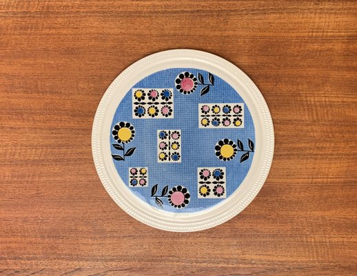 Mid-Century German Ceramic Cake Plate with Flower Motifs from Limburg, 1960s-UAH-1431196