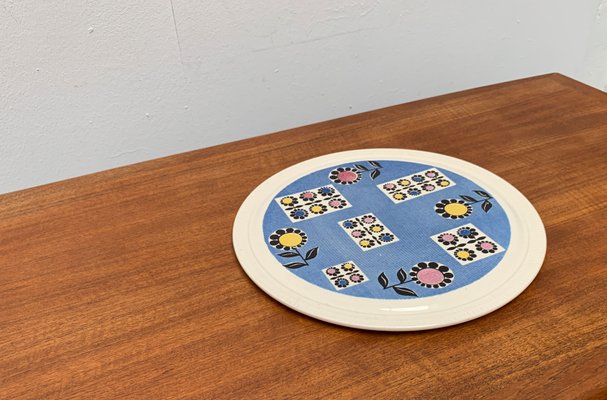 Mid-Century German Ceramic Cake Plate with Flower Motifs from Limburg, 1960s-UAH-1431196