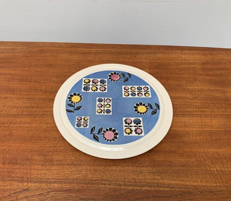 Mid-Century German Ceramic Cake Plate with Flower Motifs from Limburg, 1960s-UAH-1431196