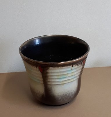 Mid-Century German Ceramic Planter with Colored Glaze from Carstens, 1950s-HOI-1397124