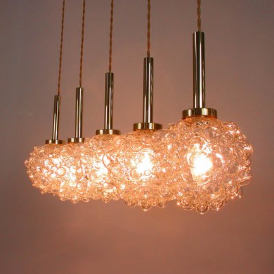 Mid-Century German Clear Bubble and Brass Pendant, 1960s-OE-897915