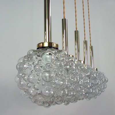 Mid-Century German Clear Bubble and Brass Pendant, 1960s-OE-897915