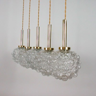 Mid-Century German Clear Bubble and Brass Pendant, 1960s-OE-897915